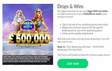 MansionCasino promotion banner with game character images