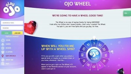 Playojo wheel spin for free spins