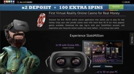 SlotsMillion virtual reality casino