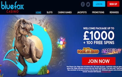 Bluefox Casino homepage