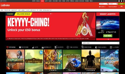 Casino games offering at Ladbrokes online casino
