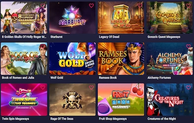 Some of vailable games at LiveRoulette Casino