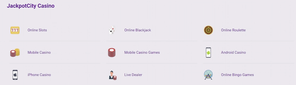Jackpotcity casino game selection