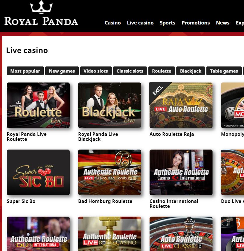 Royal Panda India Live Casino