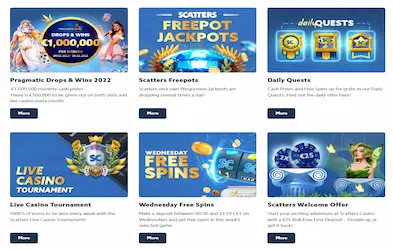 Scatters Casino promotion banners
