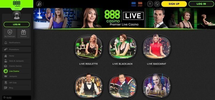 888 Casino live dealer games.