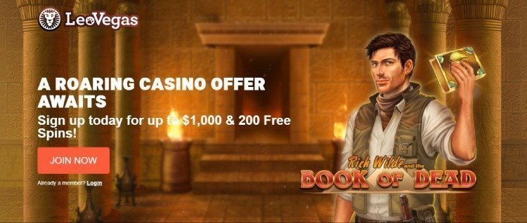 LeoVegas online casino welcome offer.