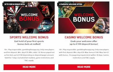 RedBet Casino promotion banners