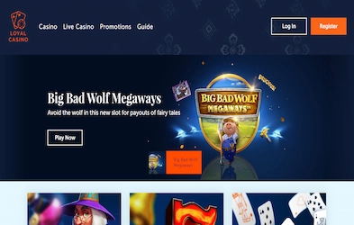 Loyal Casino homepage with site menu, casino logo