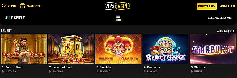 Vips Casino Spiele