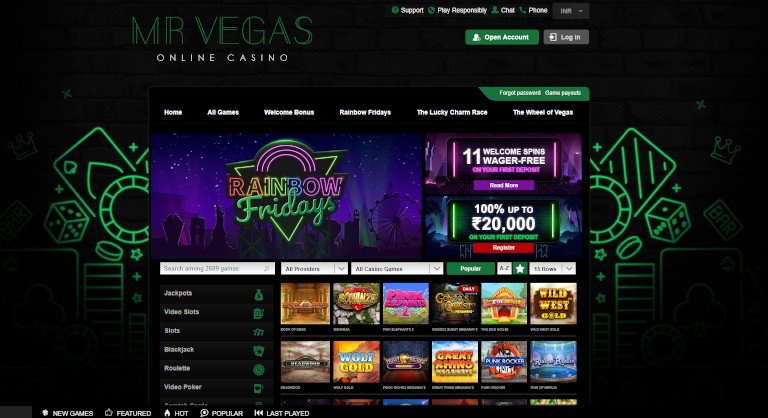 Mr Vegas Casino Homepage
