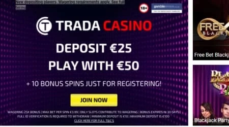 Trada Casino Welcome Bonus