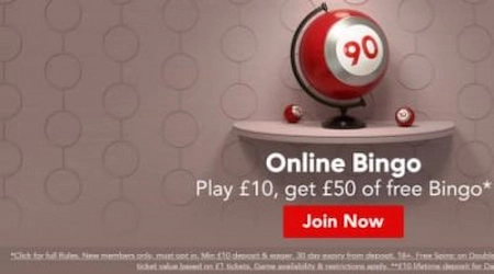 online bingo bonus on light background with image of bingo ball