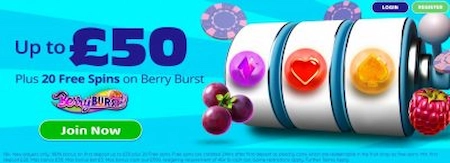 Peachy games casino bonus on blue background with casino game related images