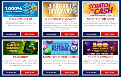 Express Wins Casino promotion banners