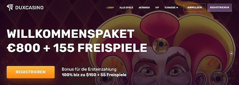 DuxCasino Bonus für Neukunden