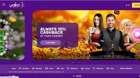 Yako online casino cashback promotion