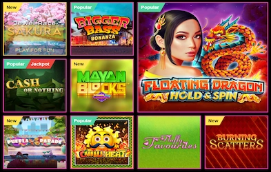 Some of available games at Lucky Niki
