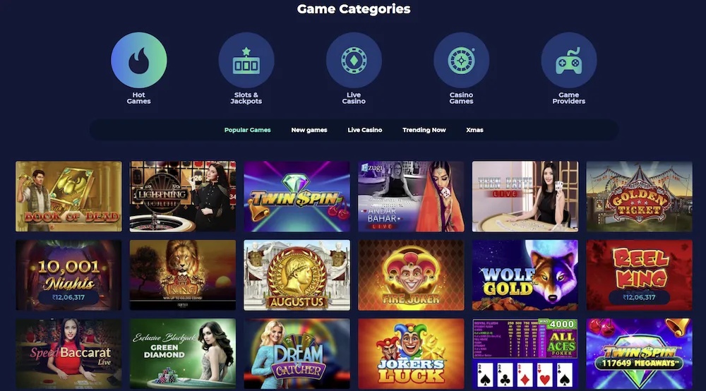 Casino Planet Game Selection