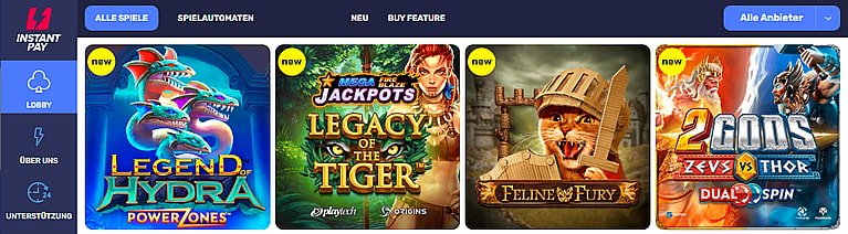 InstantPay Spiele und Slots