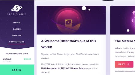 Slot Planet welcome offer
