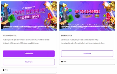 Flume Casino Promotion Banners with popular game symbols