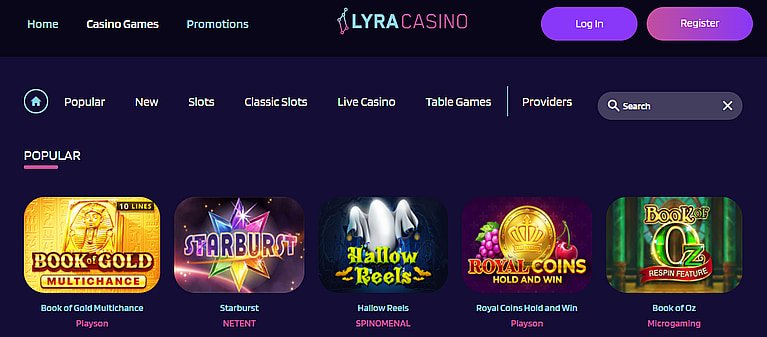 LyraCasino Slots und Automatenspiele