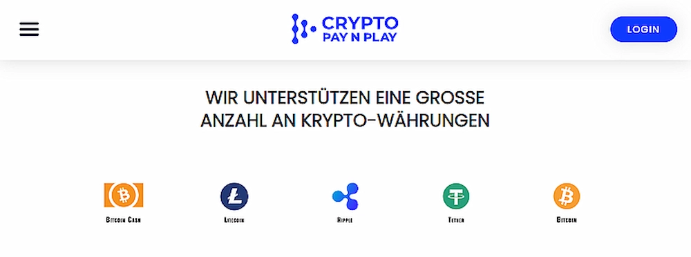 Crypto Pay N Play Währungen