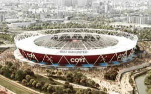 Aerial shot of London Stadium