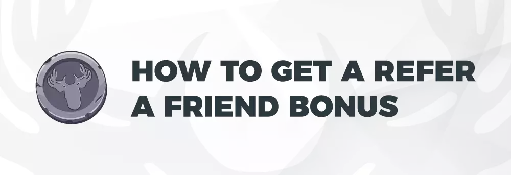 Text: How to Get A Refer A Friend Casino Bonuses. On light background with image of a coin