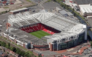 Aerial shot of Old Trafford stadium 